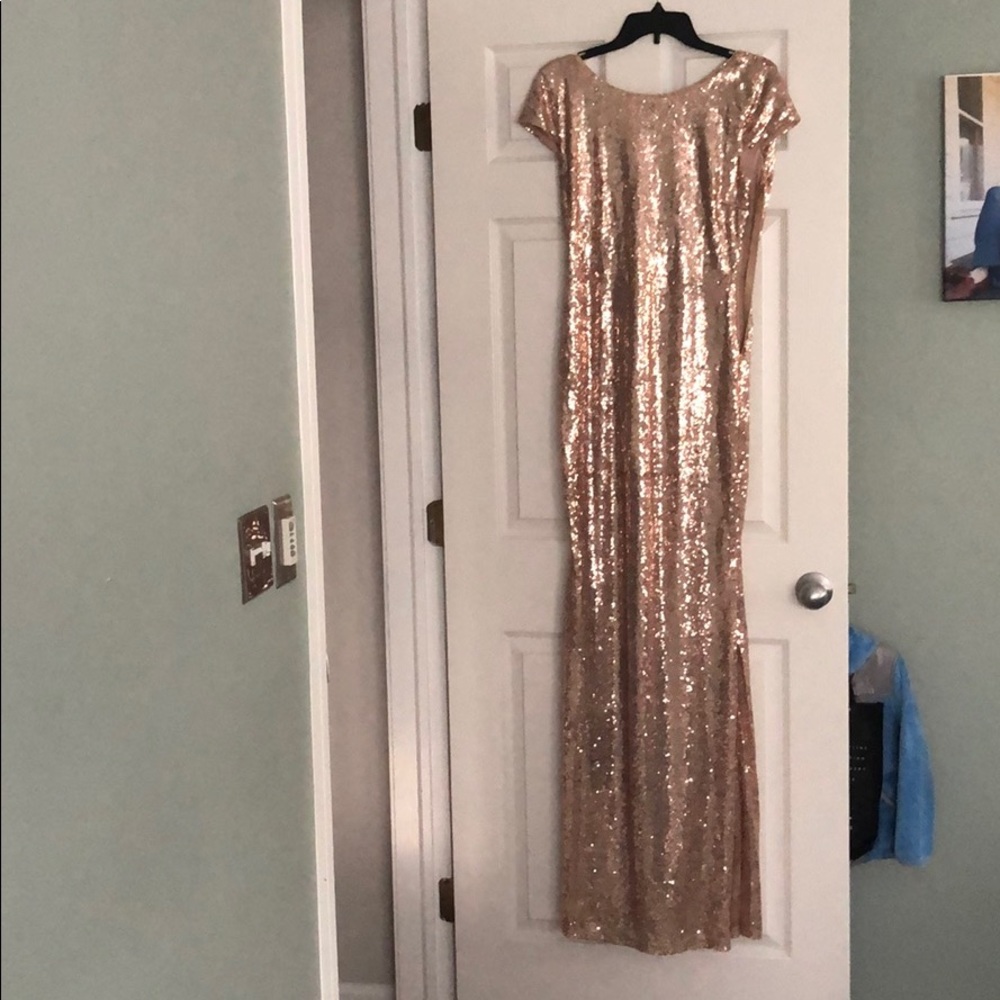 Rose gold sequin gown
